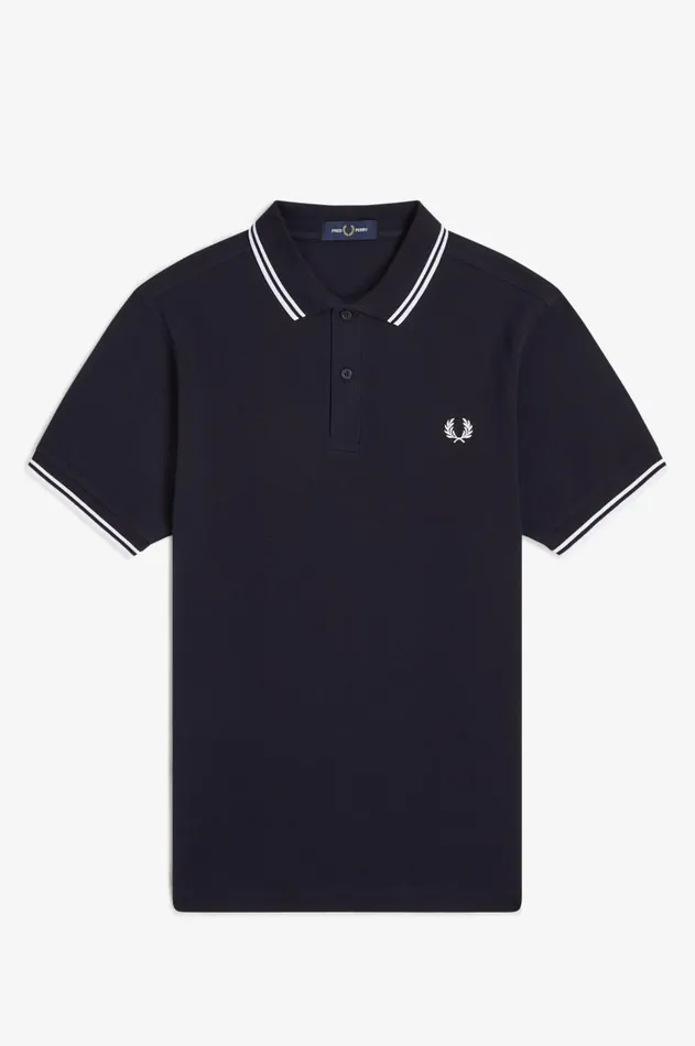 Men Polo Shirts Fred Perry M3600 Navywhitewhite