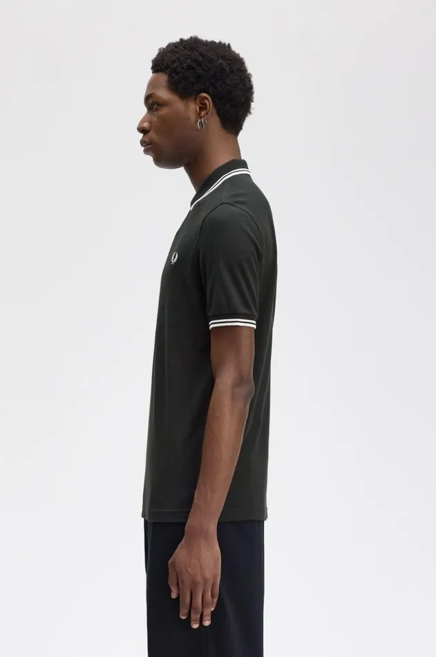 Men Polo Shirts Fred Perry M3600 Night Greensnow Whitesnow White