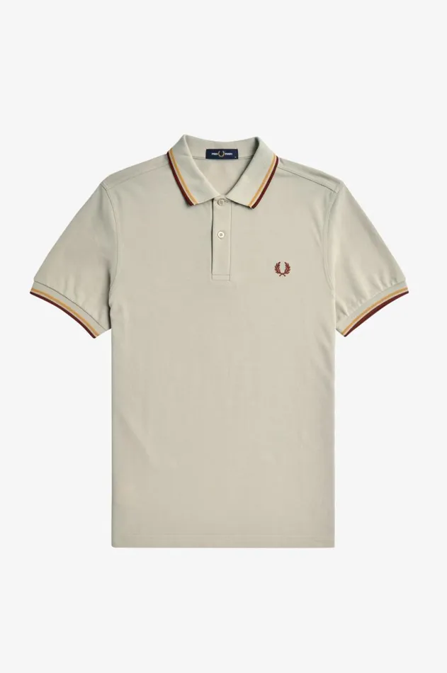 Men Polo Shirts Fred Perry M3600 Oatmealhoneycombwhisky Brown