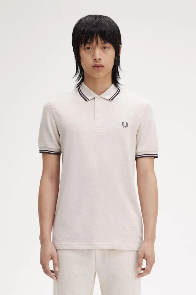 Men Polo Shirts Fred Perry M3600 Porridge Marlanchor Greyanchor Grey