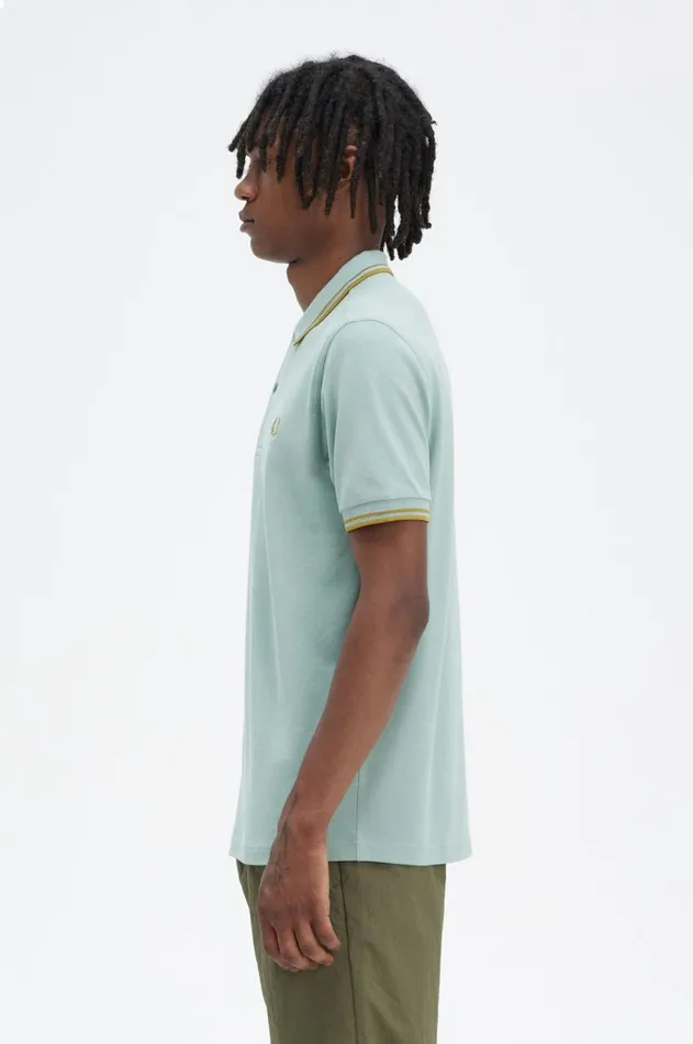 Men Polo Shirts Fred Perry M3600 Silver Bluedark Carameldark Caramel