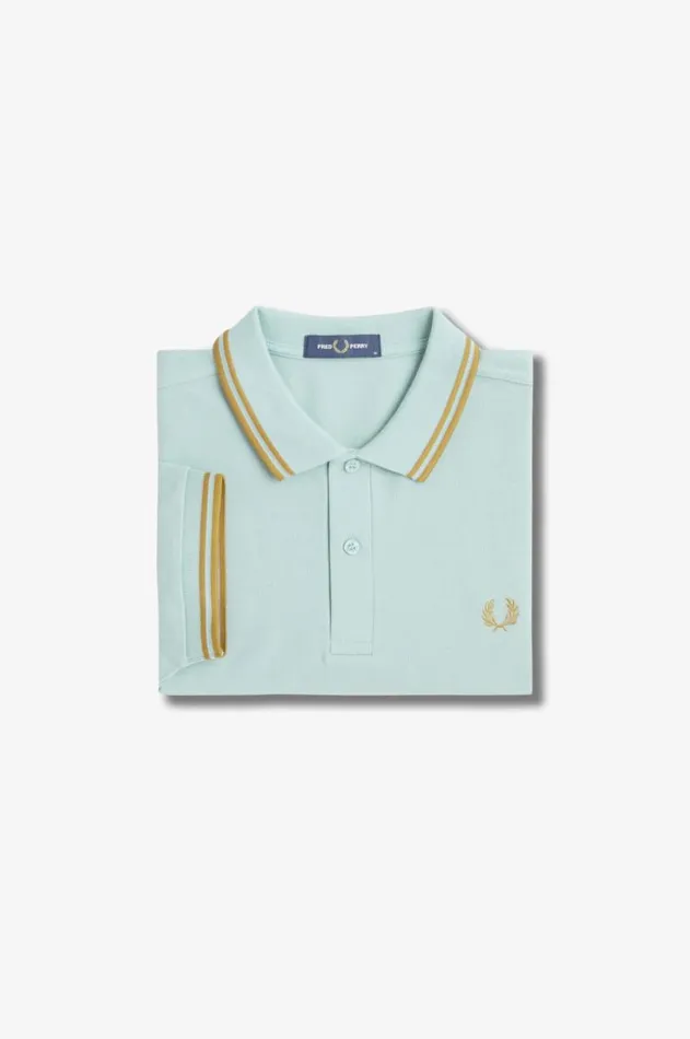 Men Polo Shirts Fred Perry M3600 Silver Bluedark Carameldark Caramel