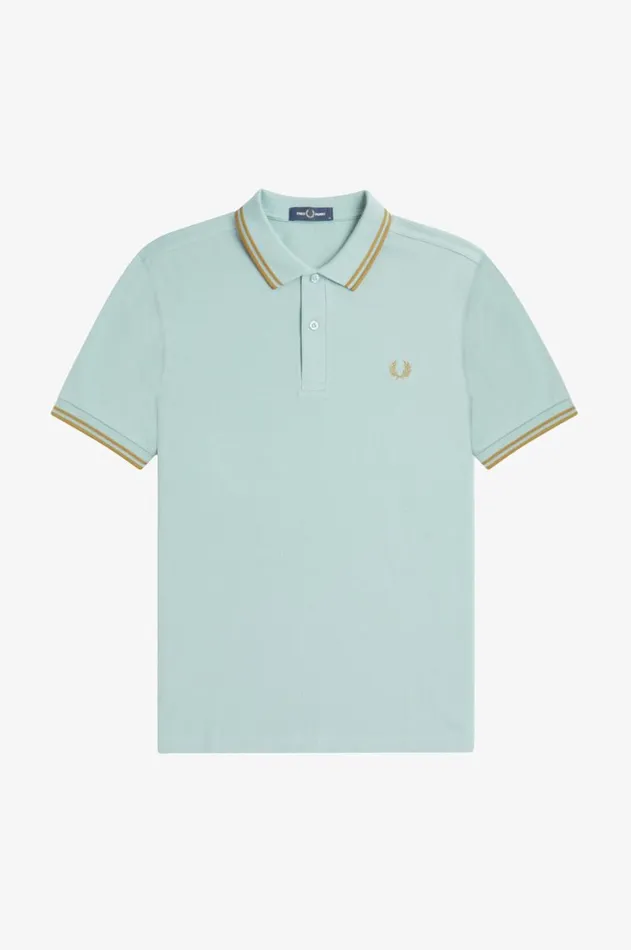 Men Polo Shirts Fred Perry M3600 Silver Bluedark Carameldark Caramel