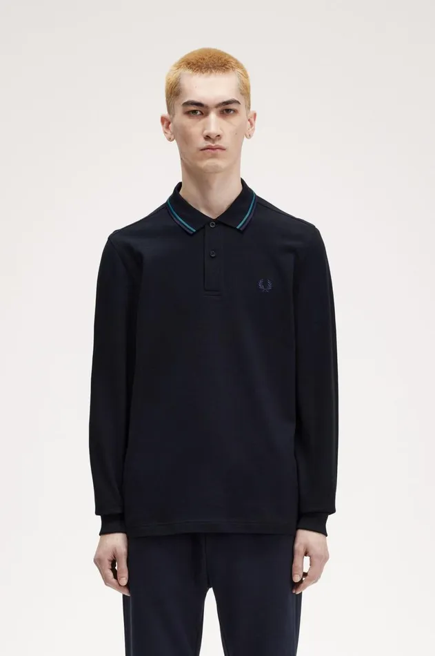 Men Polo Shirts Fred Perry M3636 Navyrunaway Bay Oceandark Carbon
