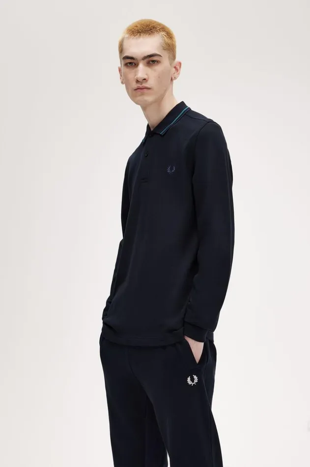 Men Polo Shirts Fred Perry M3636 Navyrunaway Bay Oceandark Carbon