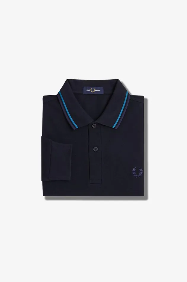 Men Polo Shirts Fred Perry M3636 Navyrunaway Bay Oceandark Carbon