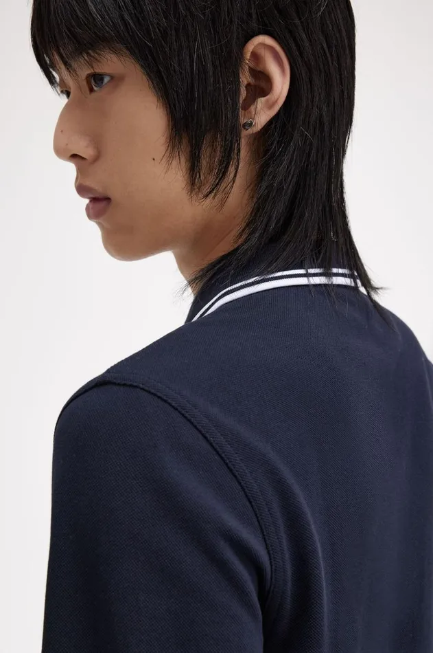 Men Polo Shirts Fred Perry M3636 Navywhitewhite