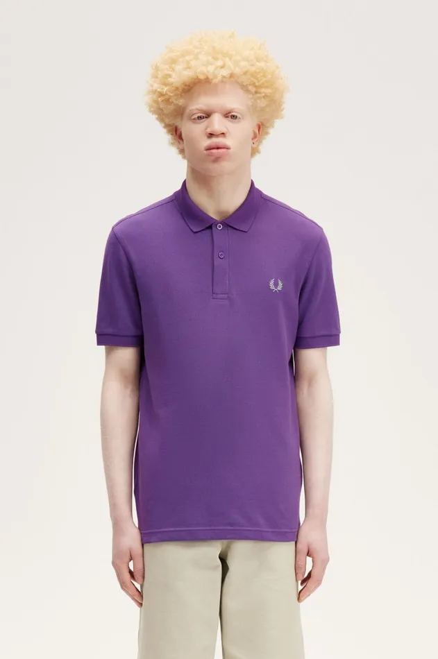 Men Polo Shirts Fred Perry M6000 Amethystsilver Blue