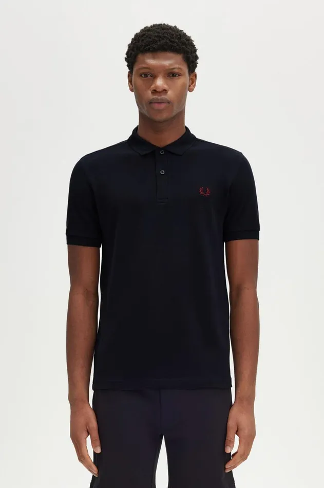 Men Polo Shirts Fred Perry M6000 Navyburnt Red