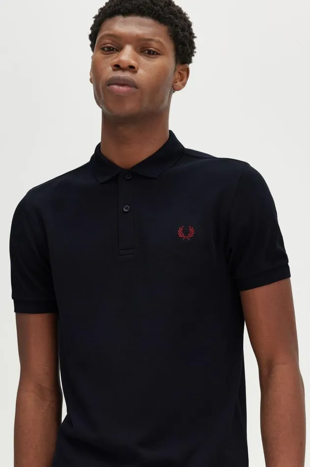 Men Polo Shirts Fred Perry M6000 Navyburnt Red