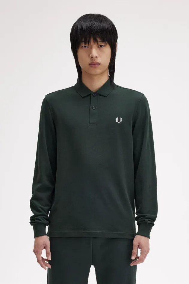 Men Polo Shirts Fred Perry M6006 Nightgreensnow White