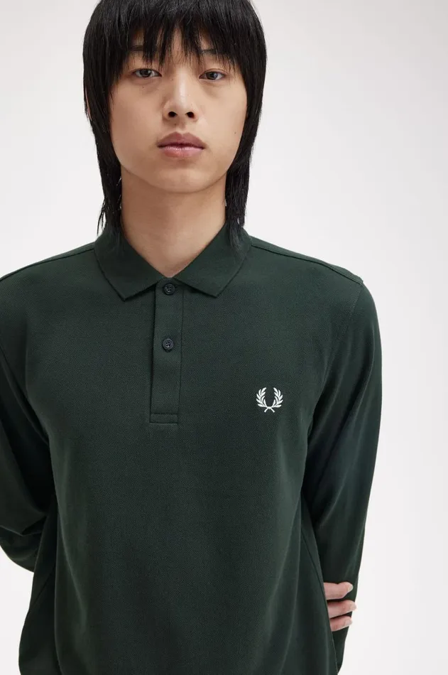 Men Polo Shirts Fred Perry M6006 Nightgreensnow White