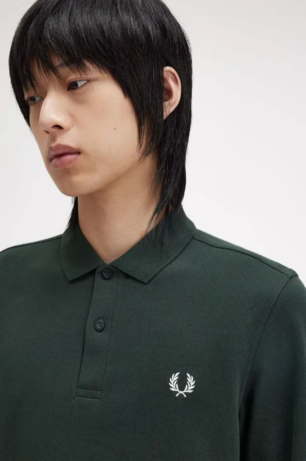 Men Polo Shirts Fred Perry M6006 Nightgreensnow White