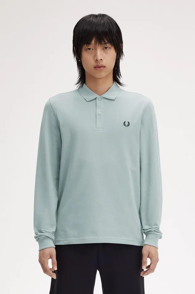 Men Polo Shirts Fred Perry M6006 Silver Blueblack