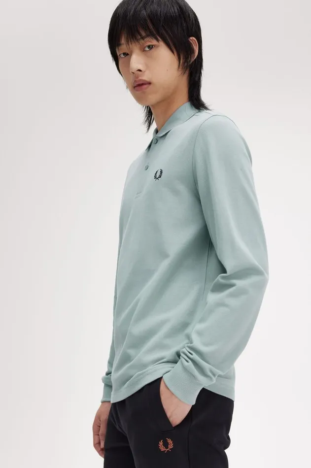 Men Polo Shirts Fred Perry M6006 Silver Blueblack