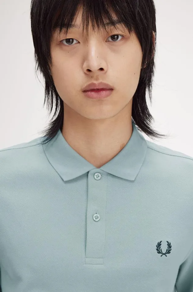 Men Polo Shirts Fred Perry M6006 Silver Blueblack