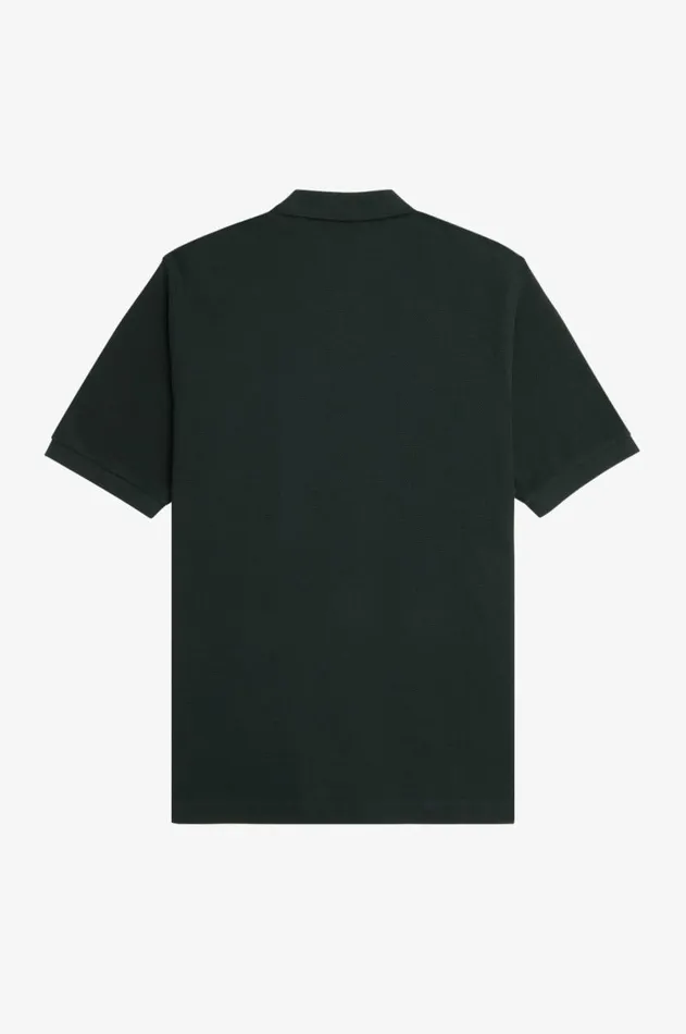 Men Polo Shirts Fred Perry Panelled Button Through Polo Shirt Night Green