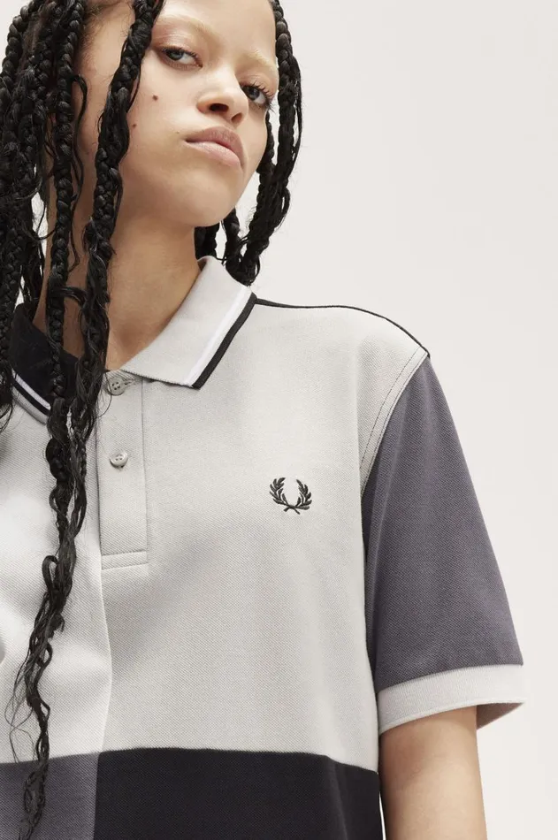 Men Polo Shirts Fred Perry Patchwork Fred Perry Shirt Black