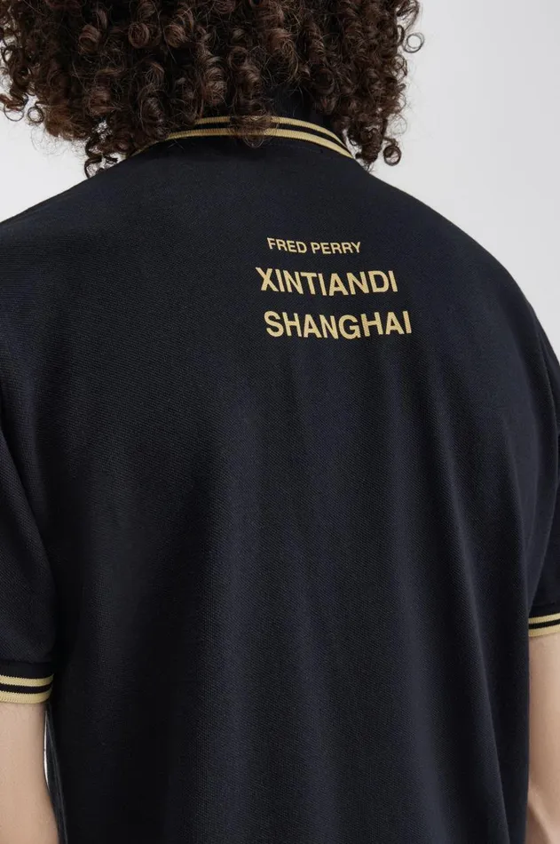 Men Polo Shirts Fred Perry Shanghai M12 Blackchampagnechampagne