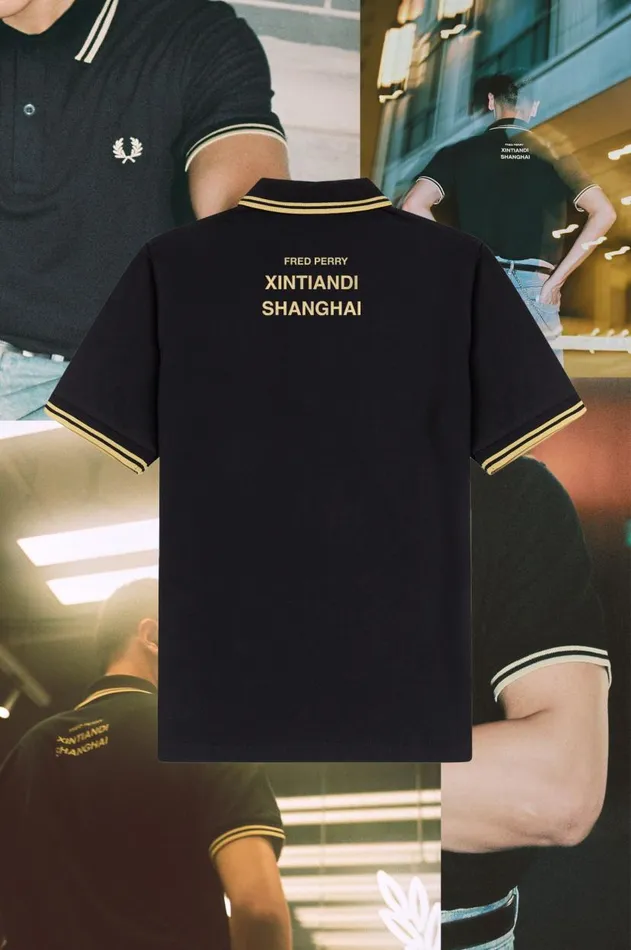 Men Polo Shirts Fred Perry Shanghai M12 Blackchampagnechampagne