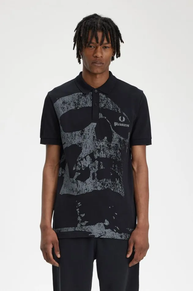 Men Polo Shirts Fred Perry Skull Fred Perry Shirt Black