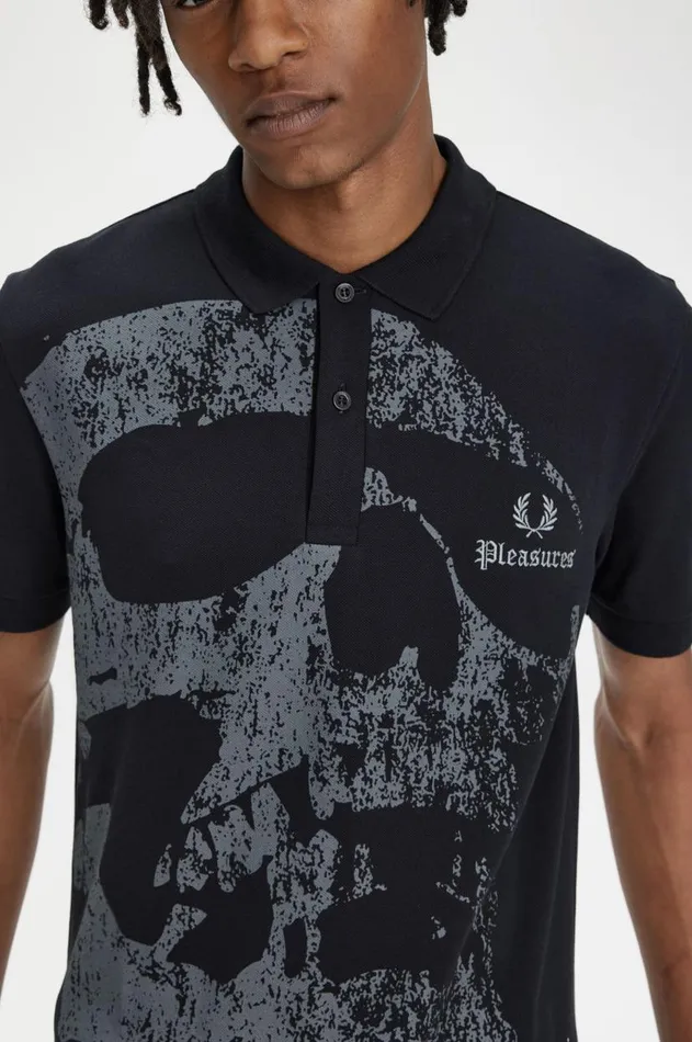 Men Polo Shirts Fred Perry Skull Fred Perry Shirt Black