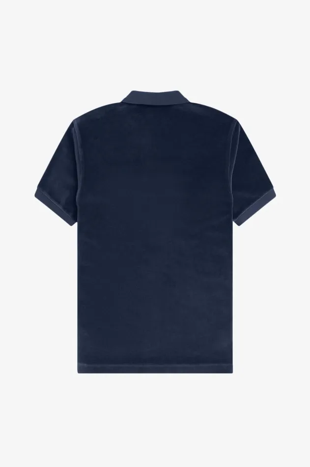 Men Polo Shirts Fred Perry Velour Polo Shirt Dark Carbon