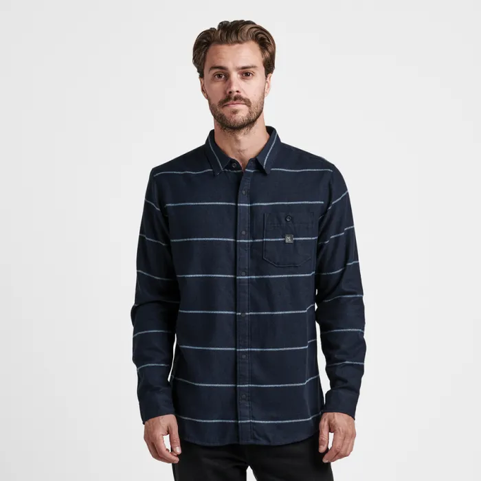 Men Roark Flannels Nordsman Light Long Sleeve Flannel Dark Navy