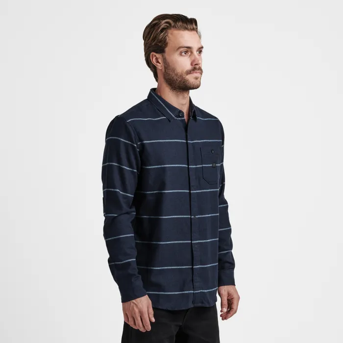 Men Roark Flannels Nordsman Light Long Sleeve Flannel Dark Navy