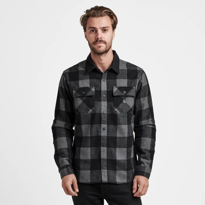 Men Roark Flannels Nordsman Long Sleeve Flannel Charcoal Plaid