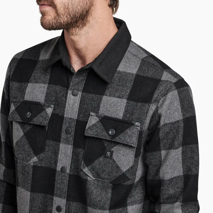 Men Roark Flannels Nordsman Long Sleeve Flannel Charcoal Plaid