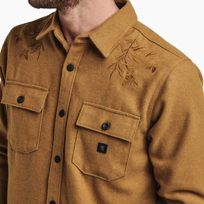 Men Roark Flannels Nordsman Long Sleeve Flannel Embroidered Dark Bronze