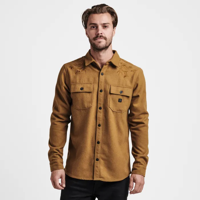 Men Roark Flannels Nordsman Long Sleeve Flannel Embroidered Dark Bronze