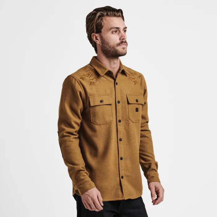 Men Roark Flannels Nordsman Long Sleeve Flannel Embroidered Dark Bronze