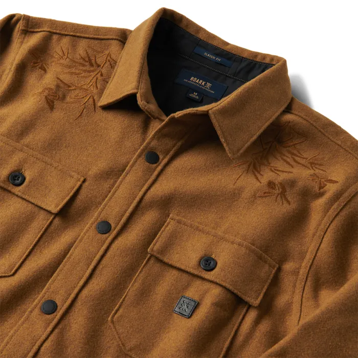 Men Roark Flannels Nordsman Long Sleeve Flannel Embroidered Dark Bronze