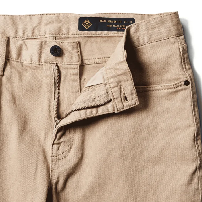 Men Roark Jeans HWY 128 Straight Fit Broken Twill Jeans Desert Khaki