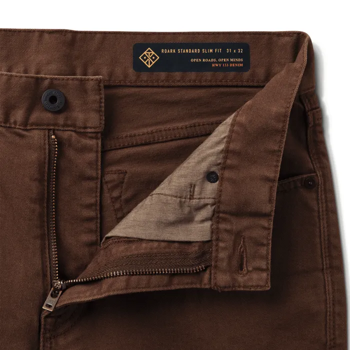 Men Roark Jeans HWY 133 Slim Fit Broken Twill Jeans Brown