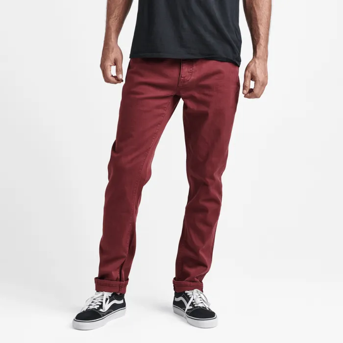 Men Roark Jeans HWY 133 Slim Fit Broken Twill Jeans Maroon 2