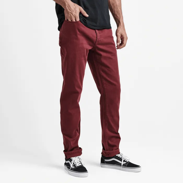 Men Roark Jeans HWY 133 Slim Fit Broken Twill Jeans Maroon 2