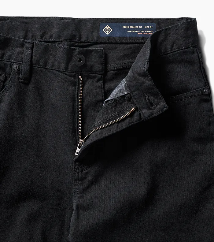 Men Roark Jeans HWY 190 5Pocket Relaxed Fit Broken Twill Denim Black