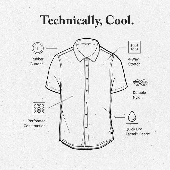 Men Roark Shirts Bless Up Breathable Stretch Shirt Herringbone Military
