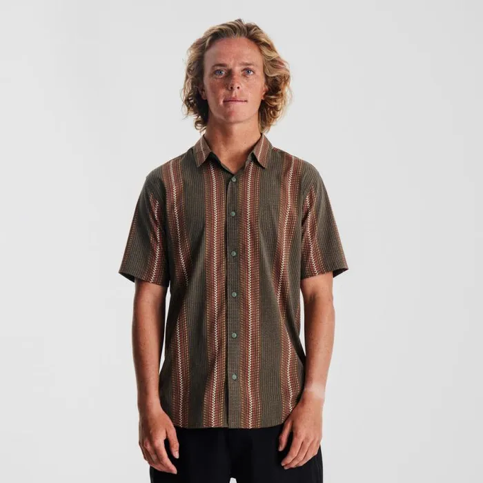Men Roark Shirts Bless Up Breathable Stretch Shirt Herringbone Military
