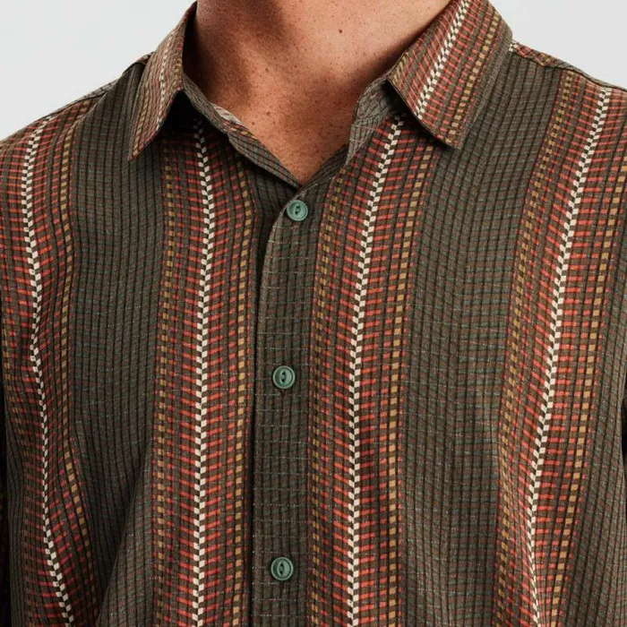 Men Roark Shirts Bless Up Breathable Stretch Shirt Herringbone Military
