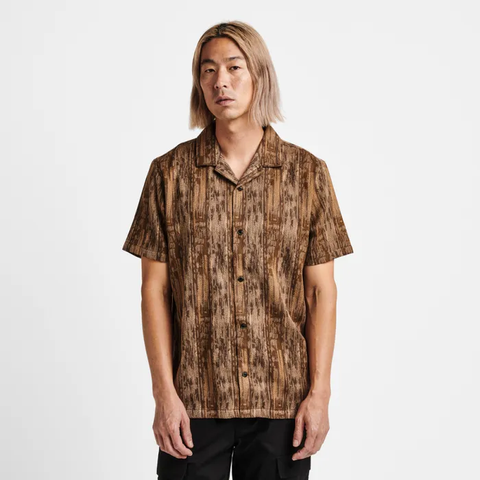 Men Roark Shirts Gonzo Camp Collar Shirt Mocha Daiku