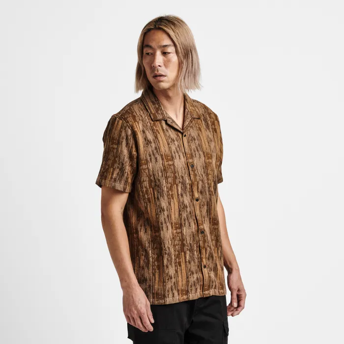 Men Roark Shirts Gonzo Camp Collar Shirt Mocha Daiku