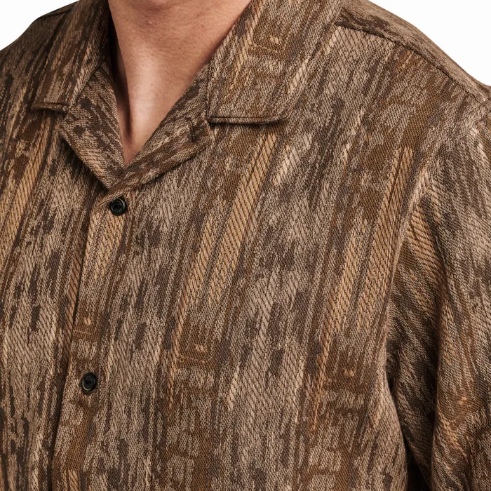Men Roark Shirts Gonzo Camp Collar Shirt Mocha Daiku