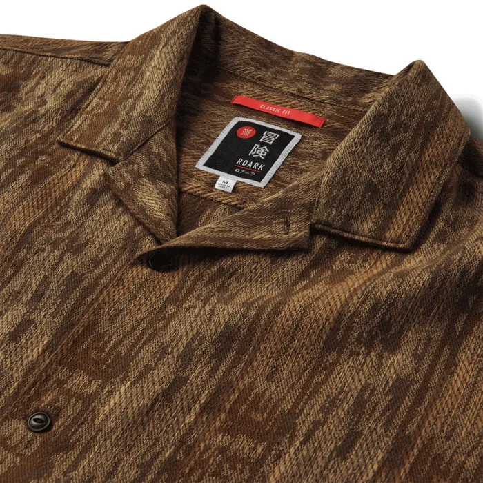 Men Roark Shirts Gonzo Camp Collar Shirt Mocha Daiku