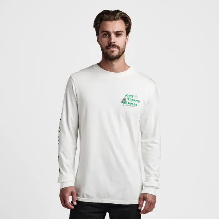 Men Roark Tees Seek And Explore Hokkaido Long Sleeve Premium Tee Off White