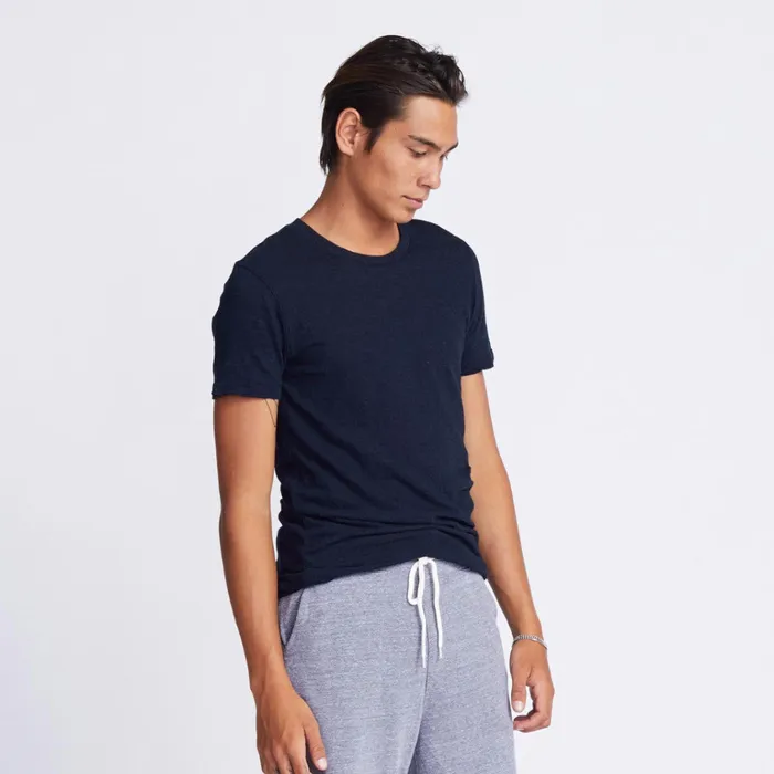 Men Sale MONROW Crew Neck Tee Blue Men Sale MONROW Crew Neck Tee Blue