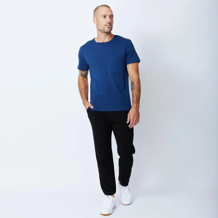 Men Sale MONROW Relaxed Pocket Crew Navy Blue